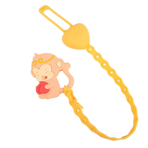 M010087 Strap Súgartha Silicone le haghaidh Teether Leanbh Frith-Thitim, Cosc (Liath/Glas) 2