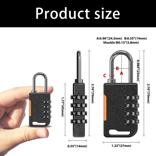 Antitheft Padlock 4 Digit Travel Combination Lock Lockers-Blue 2