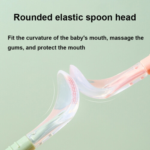 Multifunctional double-headed baby feeding spoon, baby tableware, fruit scraper (304 blue) 2