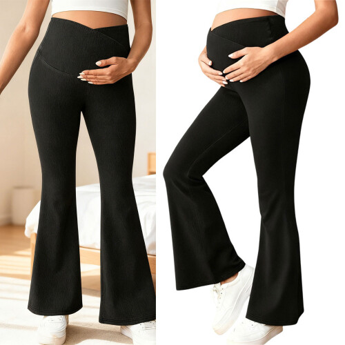 Maternity Stretch Jeans Providing Tummy Support and-Black M 2