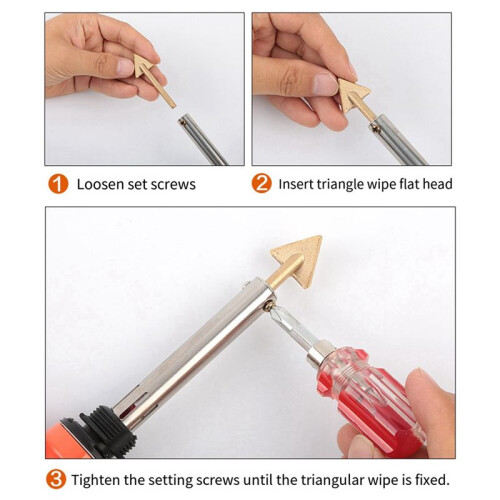 4PCS Welding Replacement Tips, Soldering Iron Tips, Triangular Copper Heads  Accessories for Car Bumper Repair 1