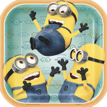 Minions Despicable Me Square Paper Plates for Cake (Pack of 8)