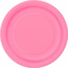 Hot Pink Paper Plates - 21.9cm (Pack of 16)