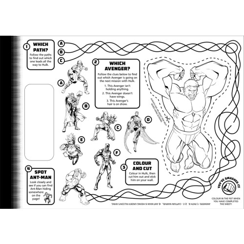 Marvel Avengers Hulk: Tear-Off Activity Placemats 2