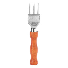 Ice Pick - Wood Handle, 304 Stainless Steel Three Pronged Ice Crusher