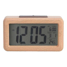 Wood Clock - Digital Alarm Clock Wood Led Alarm Clock with Temperature Display for Office Home Living Bedroom Decor(1pc, Wood Color) cy