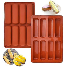 2 Pieces Mold, Biscuit Silicone Mold, Chocolate Bar Moulds, Rectangular Silicone Molds, Finger Biscuit Silicone Mould cy