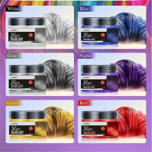 (Blue) 6 Colored Hair Clay Series: Natural, Long-Lasting, Non-Greasy, And Volumizing Hair Wax