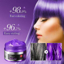 (Purple) 6 Colored Hair Clay Series: Natural, Long-Lasting, Non-Greasy, And Volumizing Hair Wax
