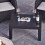 Rattan Effect Garden Coffee Table Bench - Black 3