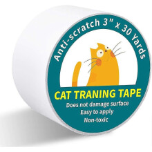 Anti Cat Scratch Tape, 3 Inches X 30 Yards Cat Training Tape, 100% Transparent Clear Double Sided Cat Scratch Deterrent Tape, Furniture Protector For