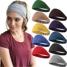 10 Pieces Wide Headband for Women, Stretchy Soft Headband for Yoga Workout