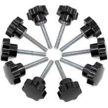 M6x40 Star Buttons. Female Thread Knurled Knob. Black Plastic Handle Tightening