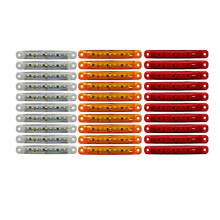 30x Sealed Red Amber White 9 Led Side Marker Lights for Truck Trailer Lorry 4inch Rear Side Lamp