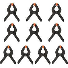 10 Pcs Nylon Spring Clamp A-type Woodworking Auxiliary Clamps Black Plastic Clips,3 Inch