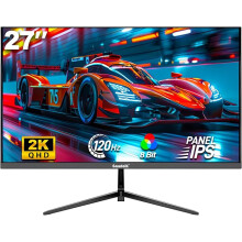 Gawfolk 27" 2K Gaming Monitor - 120Hz, QHD PC Computer Screen IPS with G-Sync/Adaptive Sync, Flicker-Free, Support VESA Mountable (75x75mm)