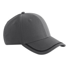 (One Size, Gunmetal Grey/Black) Beechfield Match Day Baseball Cap