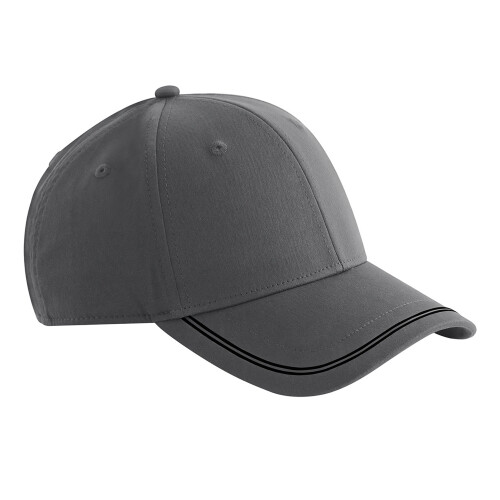 (One Size, Gunmetal Grey/Black) Beechfield Match Day Baseball Cap