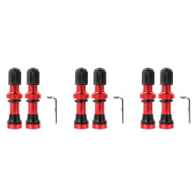 6 Stücke Fahrrad Schrader Ein / V Ventile 40 mm CNC Gefräster Eloxierter Nippel Für Schlauchlose MTB Renn Rad Felgen, Rot