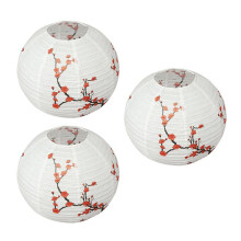 3X 30Cm Klosz Papierowy Latarnia w Stylu Orientalnym Dekoracja śWietlna Kwiat śLiwy
