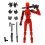 2X Robot Action Figure, 3D Printed with Full Articulation for Stop Motion Animation Red 3