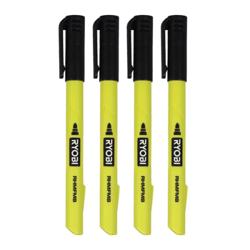 Ryobi Ryobi Black Ink Fine Marker Pens (4-Pack) RHMFM-4