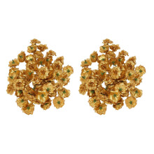 100 Pcs Silk Roses Artificial Wedding Clips Wedding Decoration Flower (Golden)