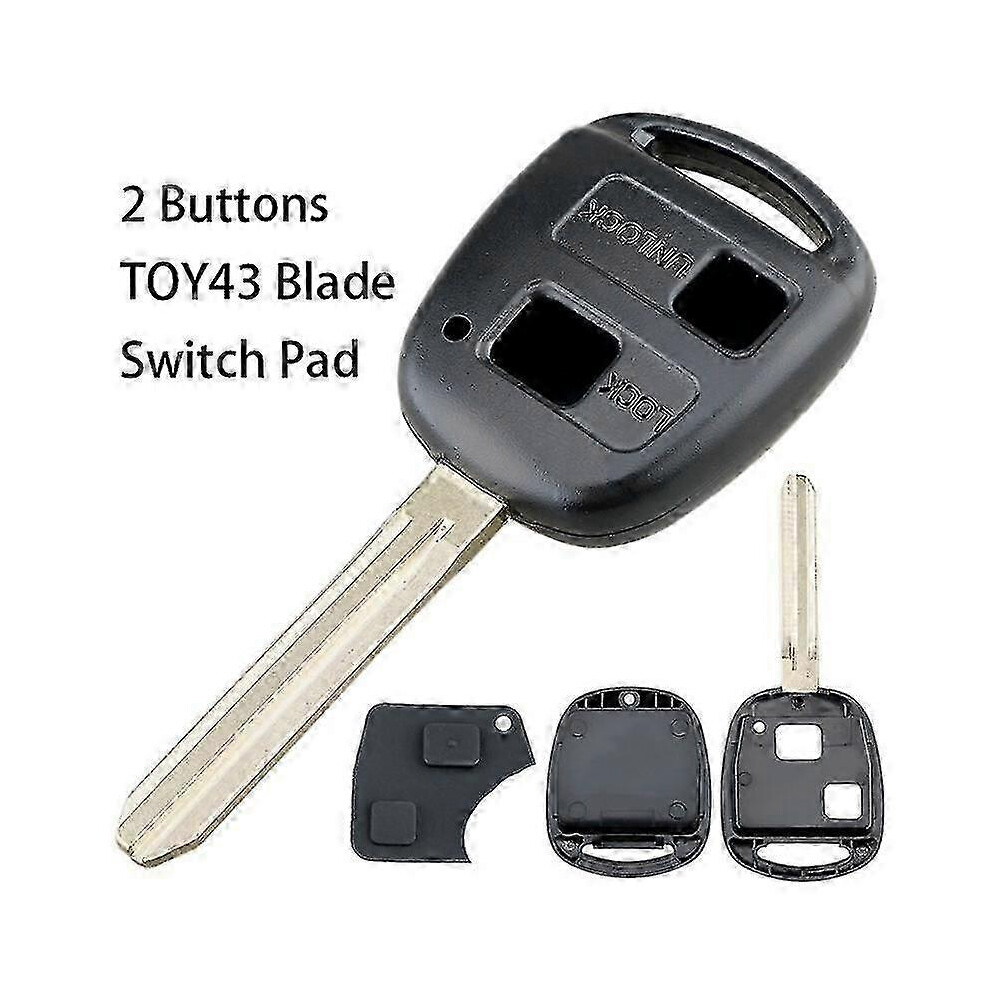 (2 Buttons Toy43 B) Toyota 3-Button Remote Control Key, Compatible With Rav4, Yaris, Prado, Corolla, Land Cruiser, Previa, Tarago 7624176670091