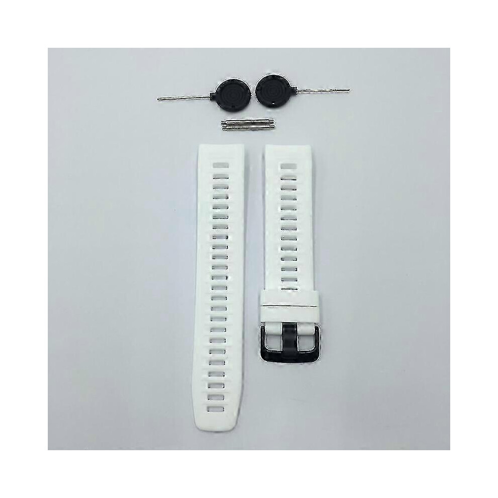 (White) Garmin Instinct 22Mm Quick Fit Silicone Watch Band For Sports White 7624176671463