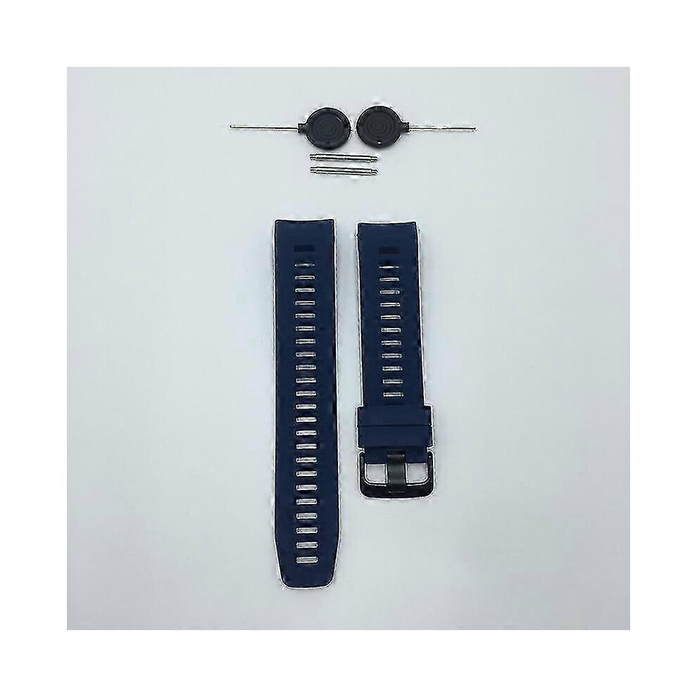 (Dark ) Garmin Instinct 22Mm Quick Fit Silicone Watch Band For Sports Blue 7624176671388