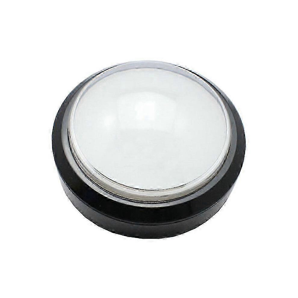 (White) 100Mm Big Round Illuminated Push Button With Microswitch For Diy Arcade 7624176609954