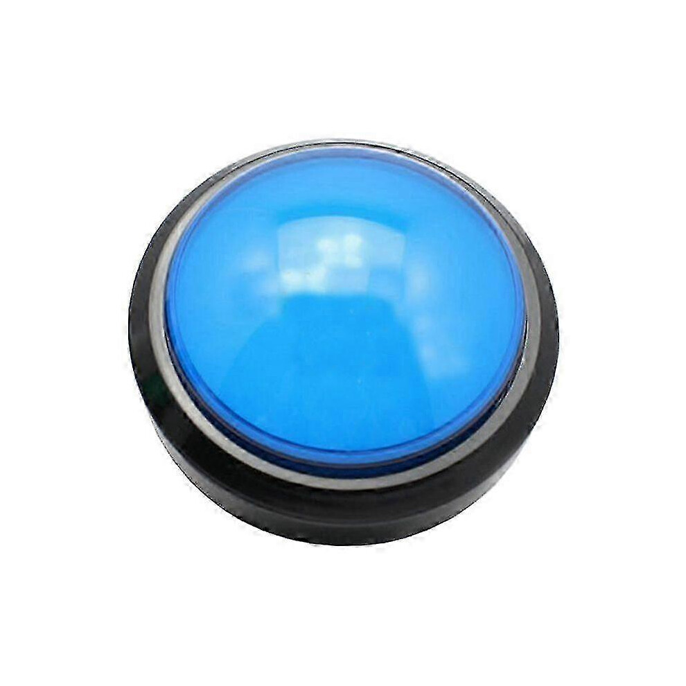 (Blue) 100Mm Big Round Illuminated Push Button With Microswitch For Diy Arcade 7624176609923