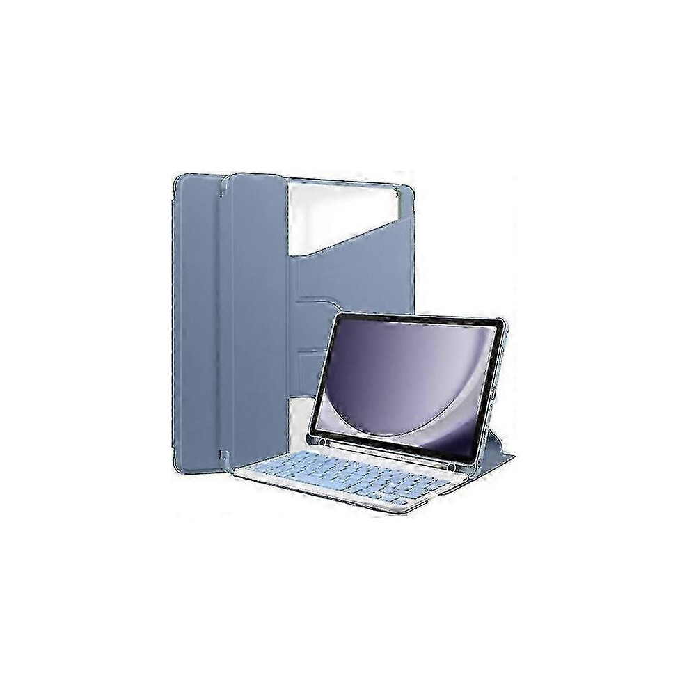 (Lavender) Samsung Galaxy Tab A9+ Smart Leather Case 360 Rotation With Keyboard Lavender 7624176673177