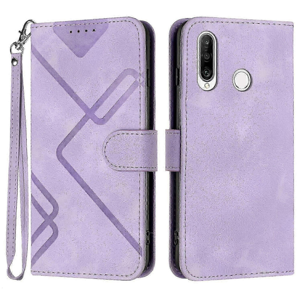 (Purpel) Compatible Leather Magnetic Flip Wallet Case For Huawei P30 Lite Cover 7624176673917