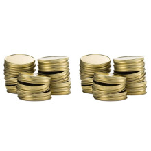 48 Packs Jar Lids Regular Mouth Leak Proof Secure Storage Solid Caps (Gold)