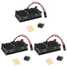 3X Dual Fan with Heat Sink  Double Cooling Fans Cooler for Raspberry Pi 4B
