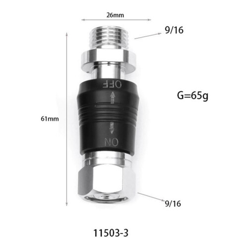 3X Scuba Diving Regulator Adaptor 9/16 Thread Connector with  Off  BCD Valve Medium Pressure Replacement,Style C