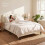 Levede Double Bed Frame Upholstered Platform Bedframe Adjustable Headboard White 8