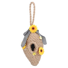 Mini-Bienenstock-Dekoration aus Jute in Vintage-Farben, rustikales Design mit Honigbienenmotiv, ideal als Tischdekoration für Etageren, zum