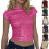 Women Sequined Backless Top Evening Feature Round Neck-White S 3