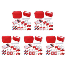 5X Electrical Circuit Breaker Lockout Tagout Kit,Safty Padlock Set Plug Lock Out Tag Station Hasps for Industry