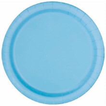 Powder Blue Paper Plates - 21.9cm ( Pack of 16)