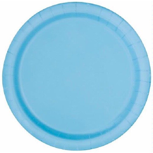 Powder Blue Paper Plates - 21.9cm ( Pack of 16)