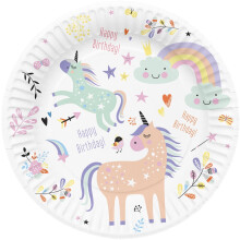 Unicorns & Rainbows Paper Plates - 23cm (Pack of 8)