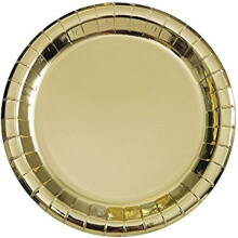 Gold Metallic Foil Paper Plates - 21.9cm ( Pack of 8)