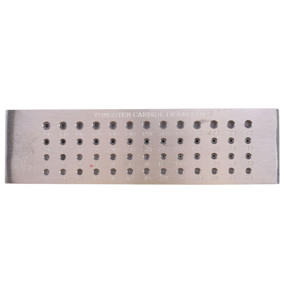 52 Hole 0.26-4.10Mm Tungsten Carbide Wire Drawplate For Jewelry Making Round New 4713544983154