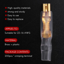 200 W / 50 Paia Terminale un Crimpare Maschio Femmina un Forcella Connettore un Spirale per 22-16 Awg 2.8Mm