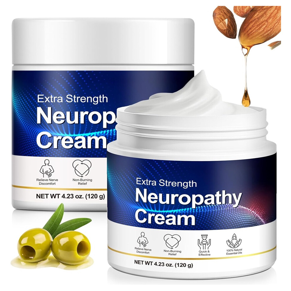 Gogerstar Cream 2Pcs Neuropathy Pain Relief Extra Strength For Soothing Feet, Legs, Back, Joints, Muscles, Nerve Aches, Deep Hydration With Rosemary, Lavendar