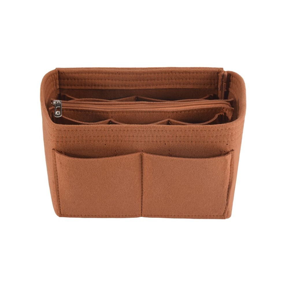 Home Storage Bag Purse Organizer  Insert Bag Makeup Organizer Inner Purse Portable Cosmetic Bags Storage Tote Coffee M