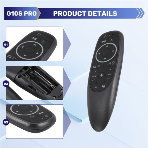 G10S Pro Remote Control for Android TV Box Voice Remote Control 2.4G Wireless Mouse Gyroscope IR Remote LED Backlight 2